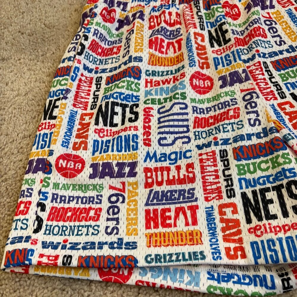 NBA Team Logo Print Cotton Lined Shorts Men’s Size Medium‎ Drawstring NWOT
